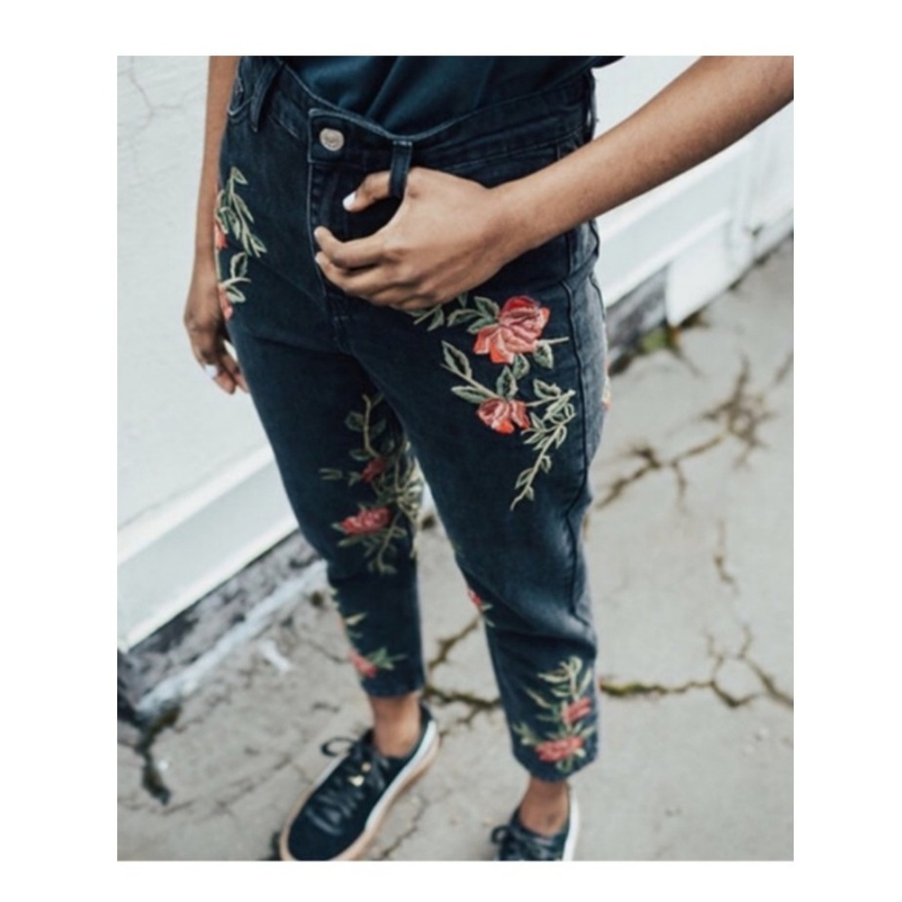 NWOT MOM TOPSHOP high waist rose floral